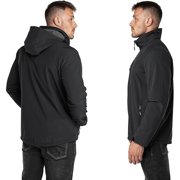 Black Waterproof Outdoor Hooded Jacket